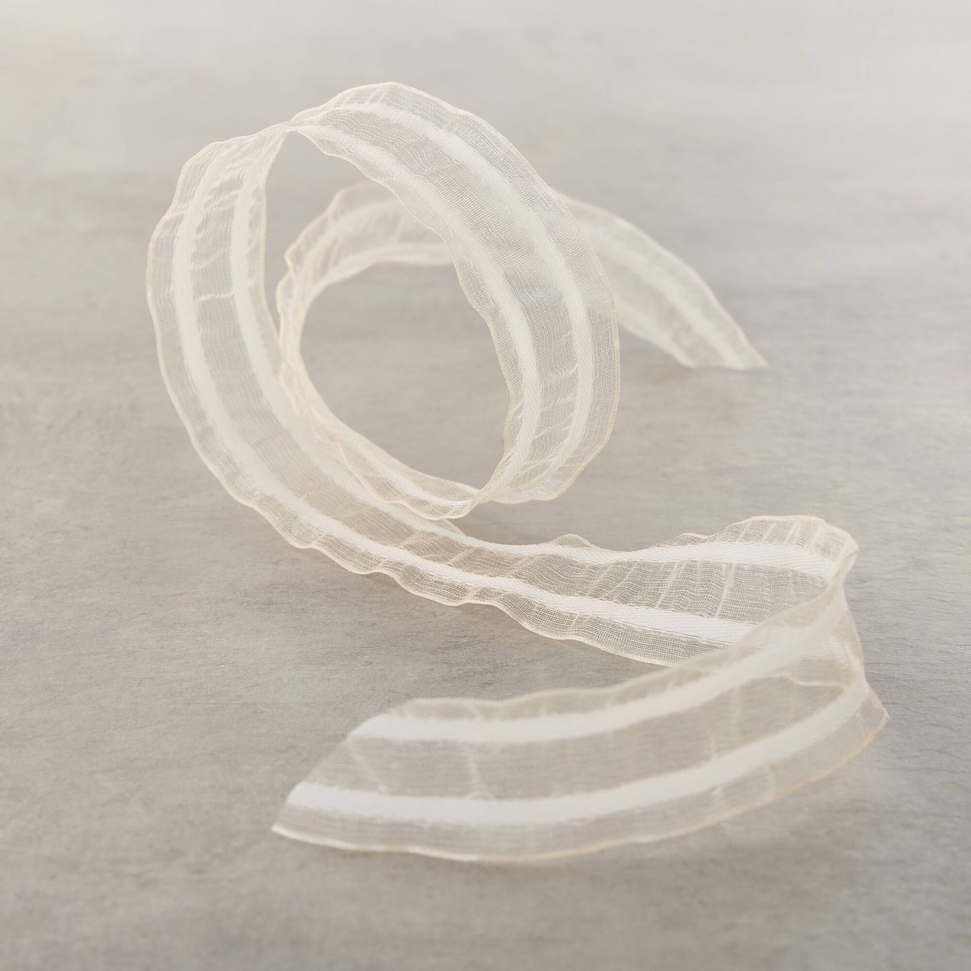 12 Pack: 1" x 3yd. White Stripe Organza Ribbon by Celebrate It™